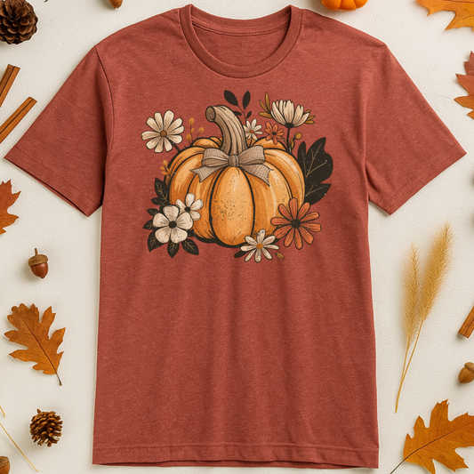 Cinnamon Floral Pumpkin Tee