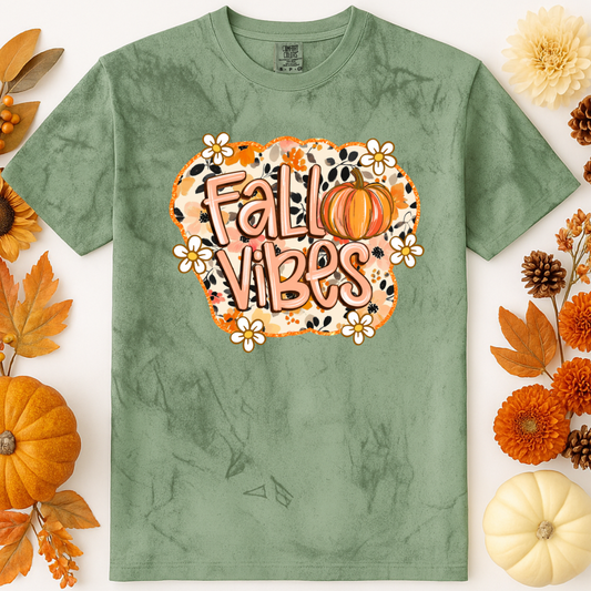 Fall Vibes on Green Color Blast Tee