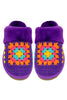 C.C. Multi-Colored Crochet Faux Fur Slippers