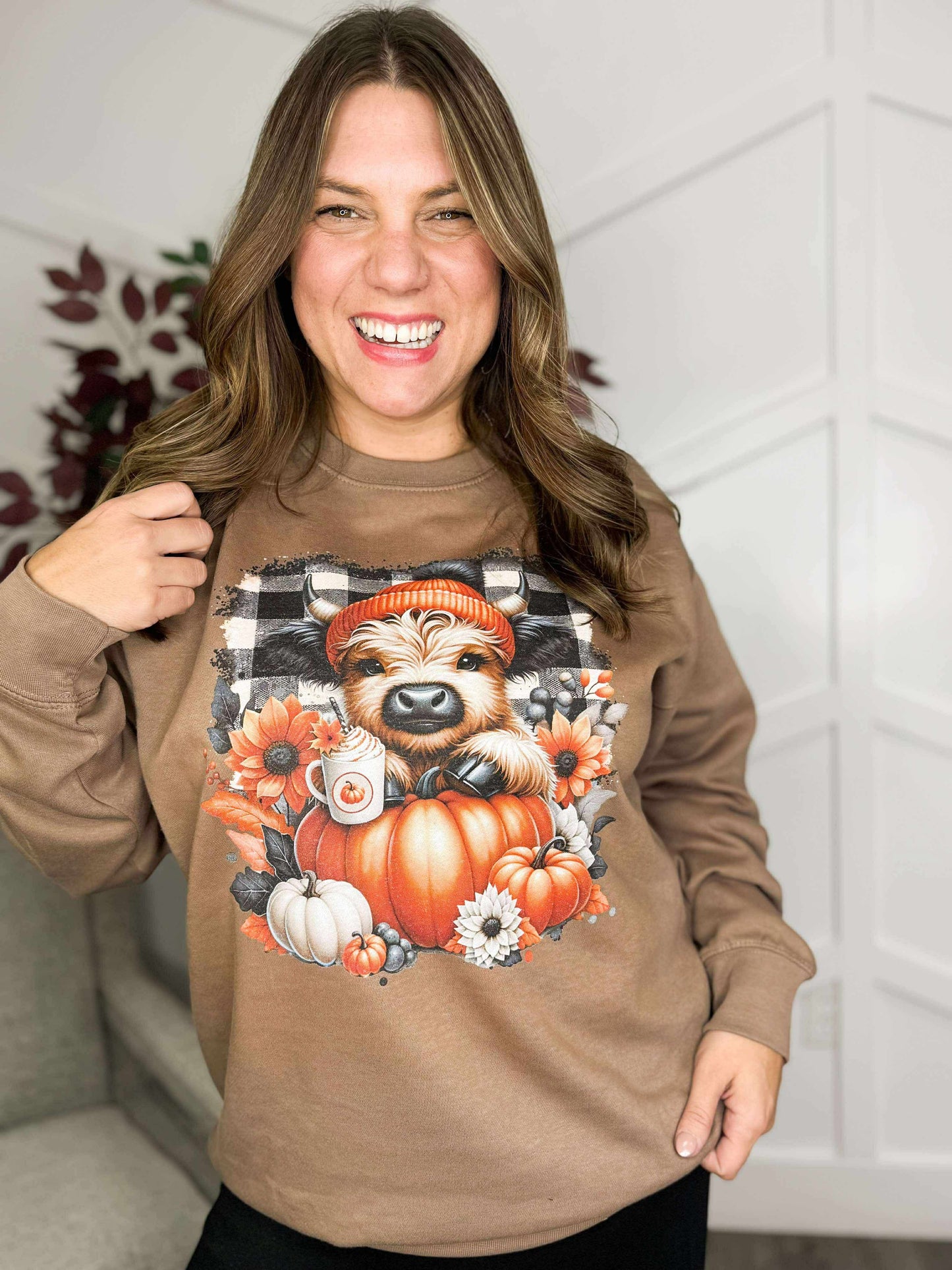 Fall Highland Cow Graphic Crewneck