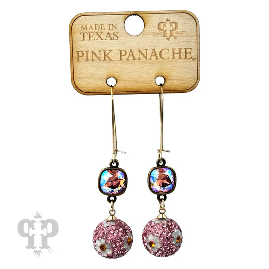 Pink Crystal Mesh Bead Earring By Pink Panache