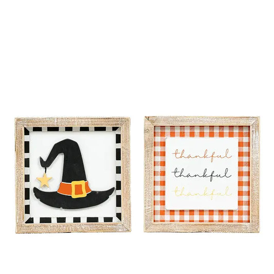 Wooden Frame Hat/Thankful Sign