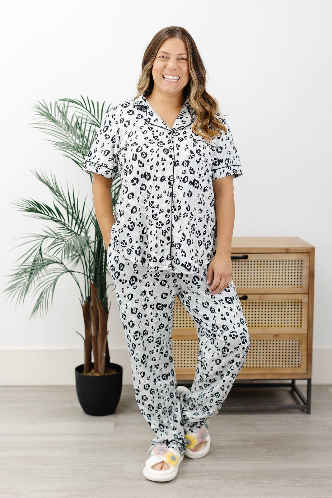 Reg/Plus- Leopard Pj's -Short Sleeve & Pants