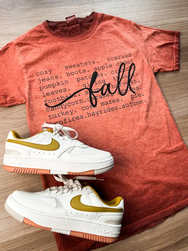 Reg/Plus-Fall Description Oil Washed Tee