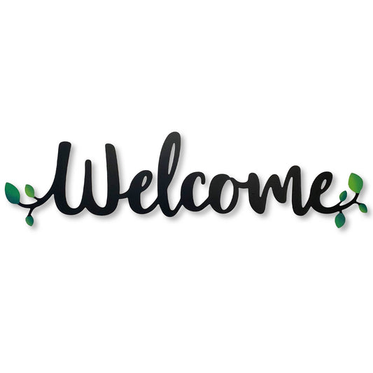 Welcome Wall Art w/ Greenary (Assorted Colors)