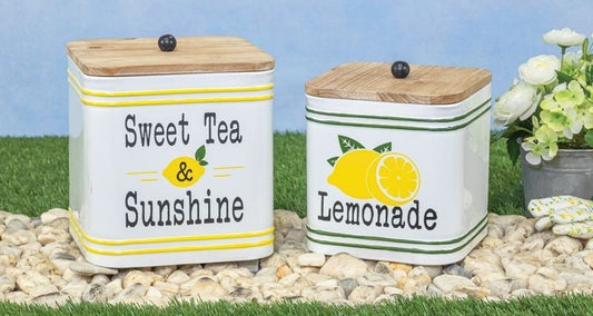 SUNSHINE & LEMONADE CANISTER 2-PIECE SET