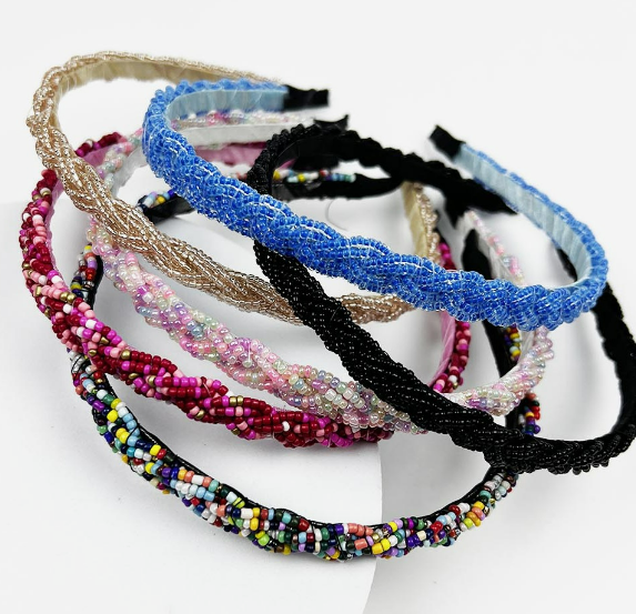 Braided Seed Bead Headband (Assorted)