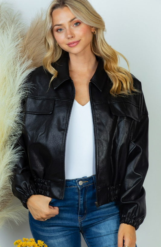 Journee Faux Leather Jacket