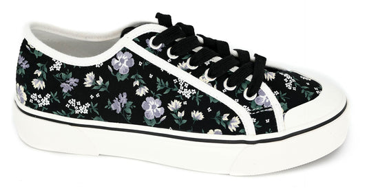 Black Floral Waiting List Shoe By Corky's