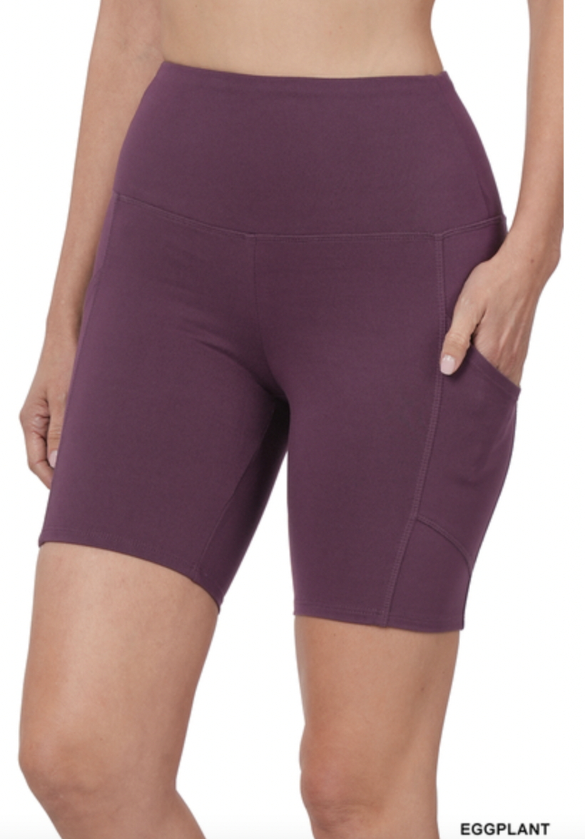 The BEST Eggplant Bike Shorts (WITH POCKETS!)