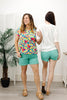 Mid Rise Aquamarine Frayed Hem Shorts by Judy Blue