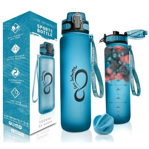 34oz Timeline Marked Sports Water Bottle
