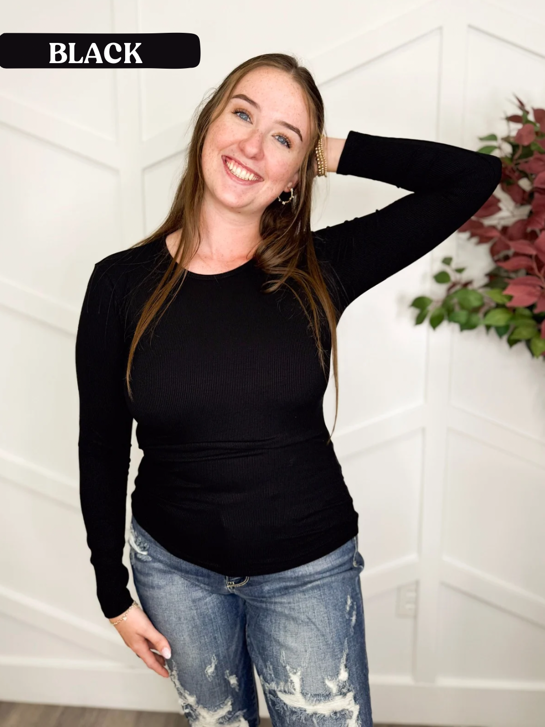 Pure Comfort Ribbed Long Sleeve Top