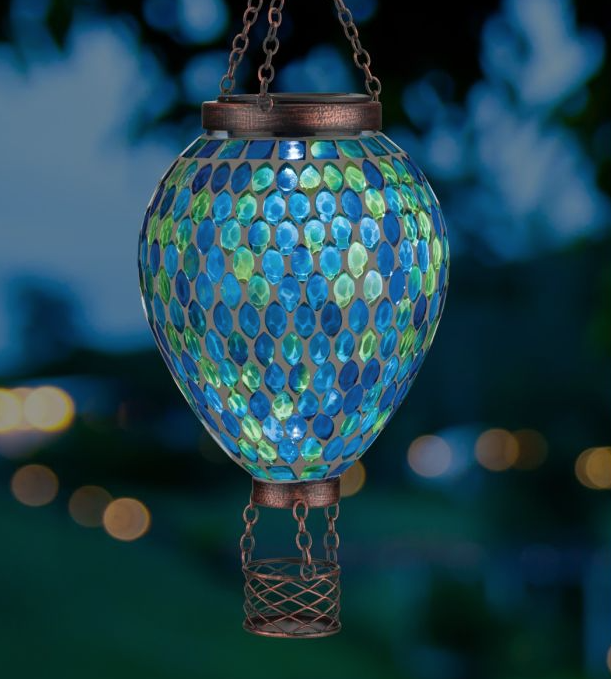 Mosaic Hot Air Balloon Solar Lantern (Assorted)