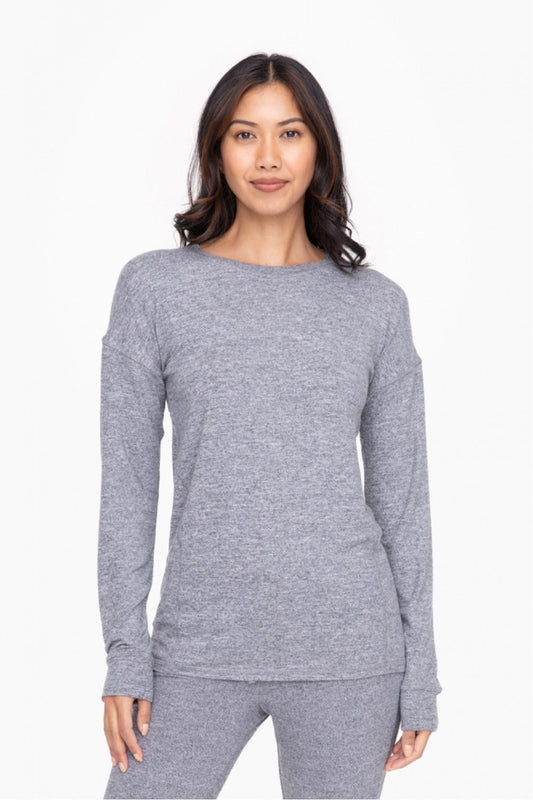 Brushed Hacci Crew Neck Top ( 2 Colors)