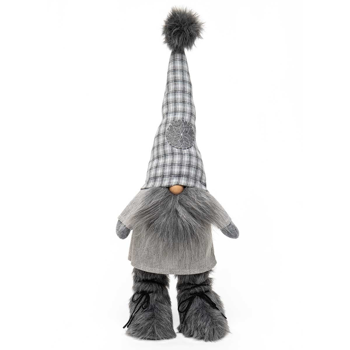 OSKAR STANDING GNOME GREY WITH FUR POM-POM