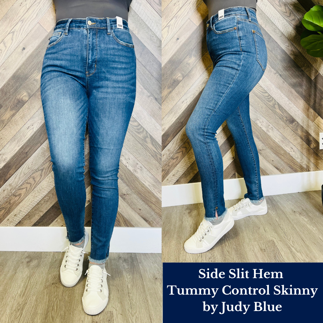 Side Slit Hem Tummy Control Skinny by Judy Blue *Final Sale*